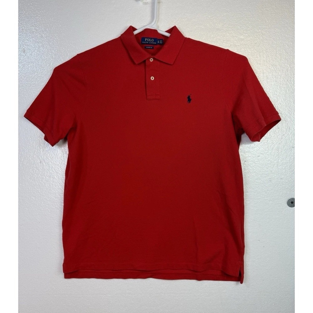 Ralph Lauren Men's Polo Shirt Sz XL Red Classic Fit‎ Short Sleeve Cotton Golf